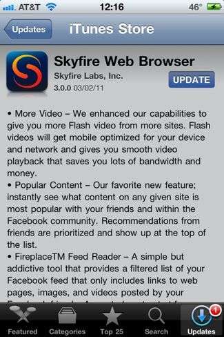 Skyfire 3.0 per iPhone