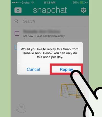 SnapChat, funzione Replay