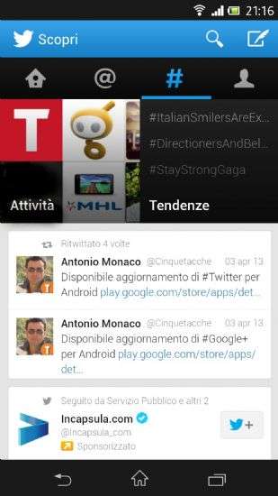 Twitter Android 4.0