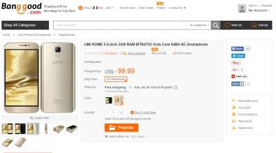 UMi Rome in pre-order al prezzo di 99,99 dollari