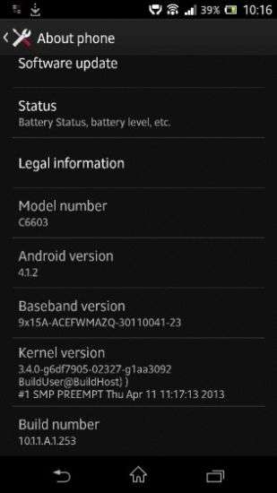 Xperia Z firmware